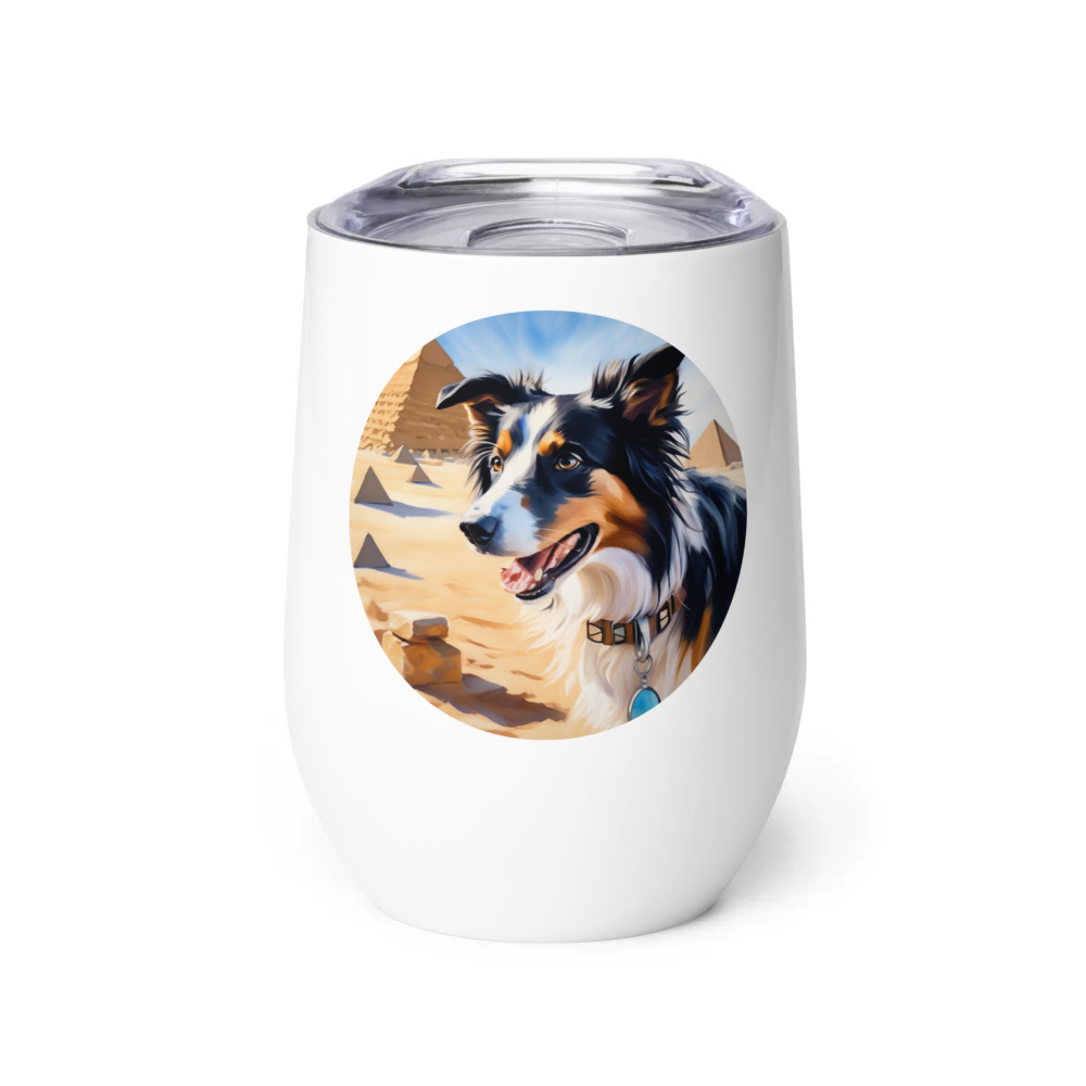 PugMug Custom Border Collie Wine Tumbler