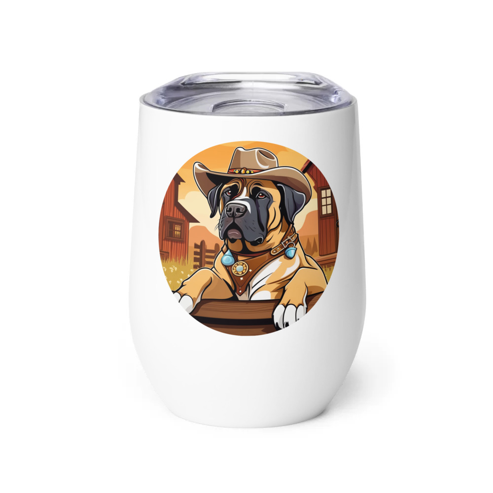 PugMug Custom Mastiff Wine Tumbler