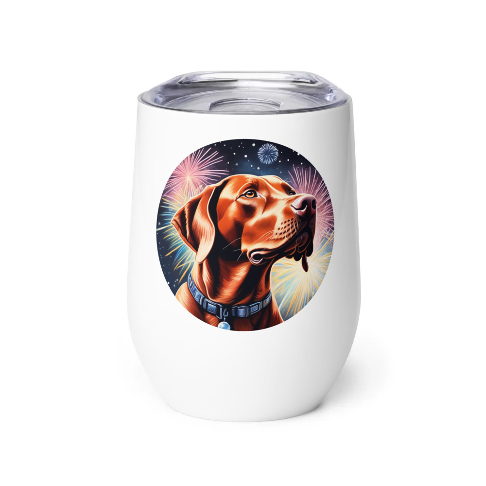 PugMug Custom Vizsla Wine Tumbler