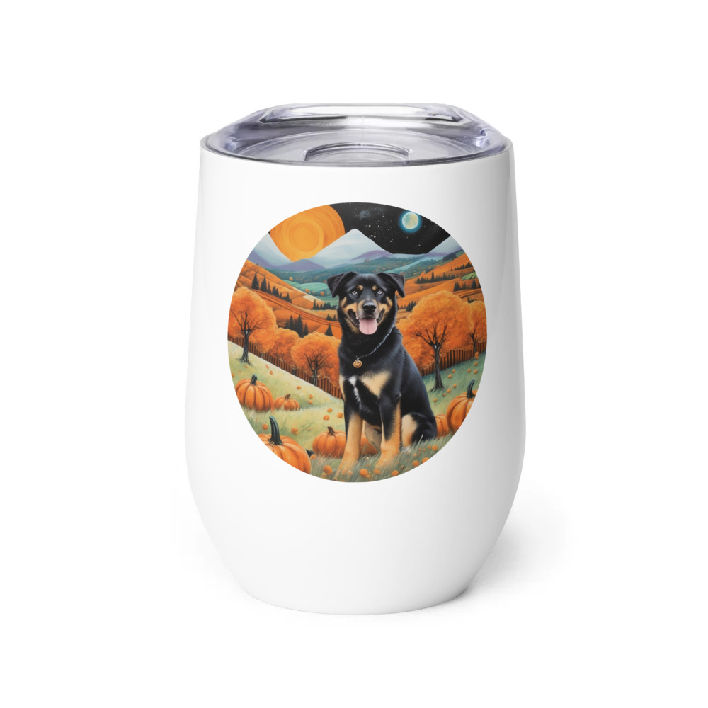 PugMug Custom Blue Wine Tumbler