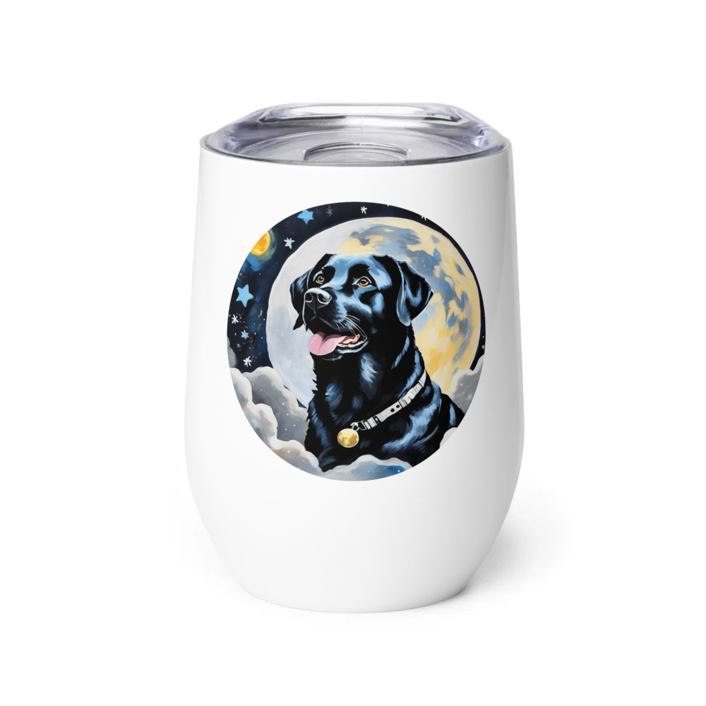 PugMug Custom Black Labrador Retriever Wine Tumbler