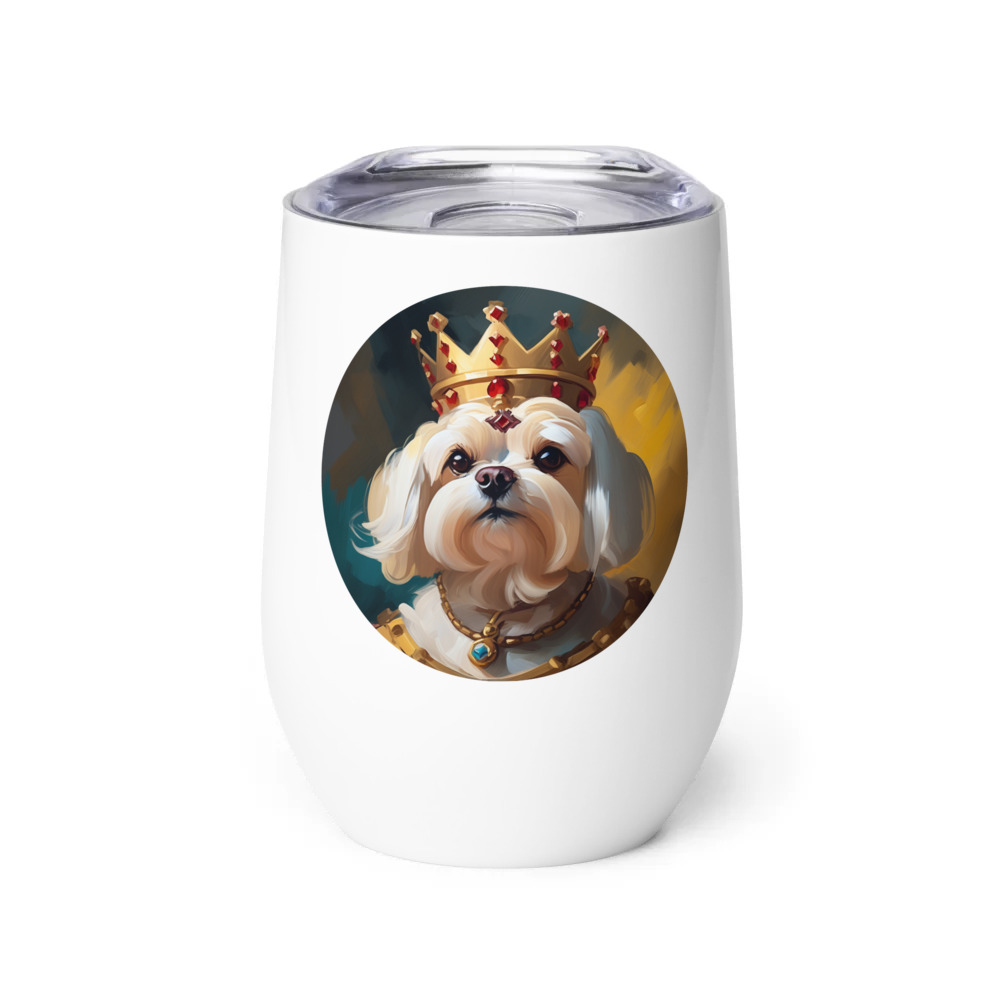 PugMug Custom Maltese Dog Wine Tumbler