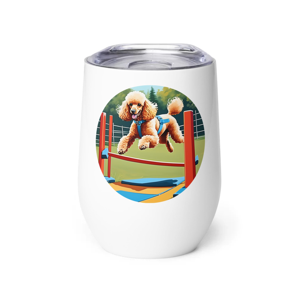 PugMug Custom Tan Poodle Wine Tumbler