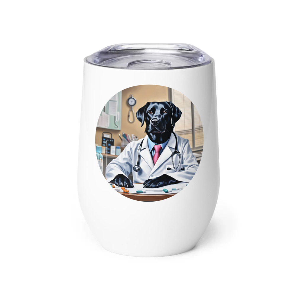 PugMug Custom Black Labrador Retriever Wine Tumbler