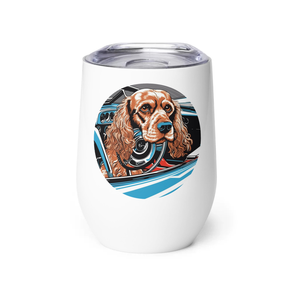 PugMug Custom Cocker Spaniel Wine Tumbler