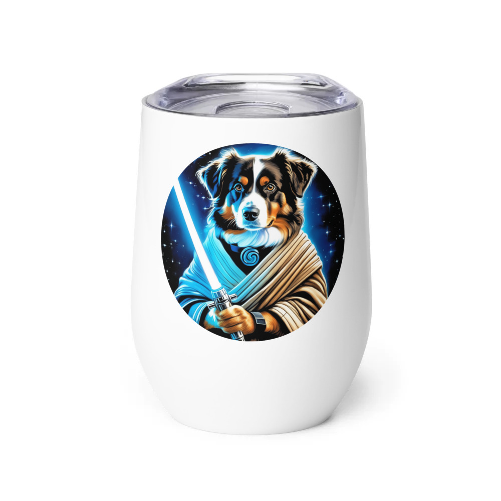 PugMug Custom Miniature American Shepherd Wine Tumbler