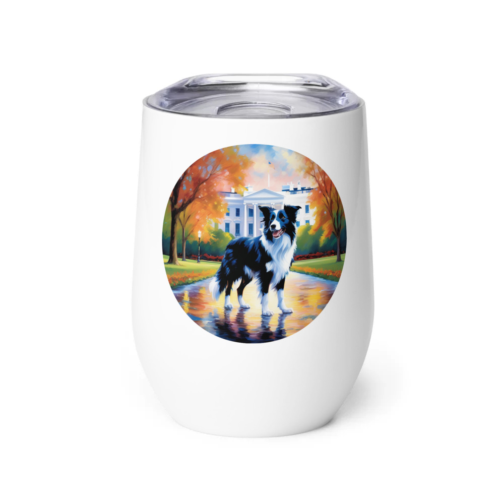 PugMug Custom Border Collie Wine Tumbler