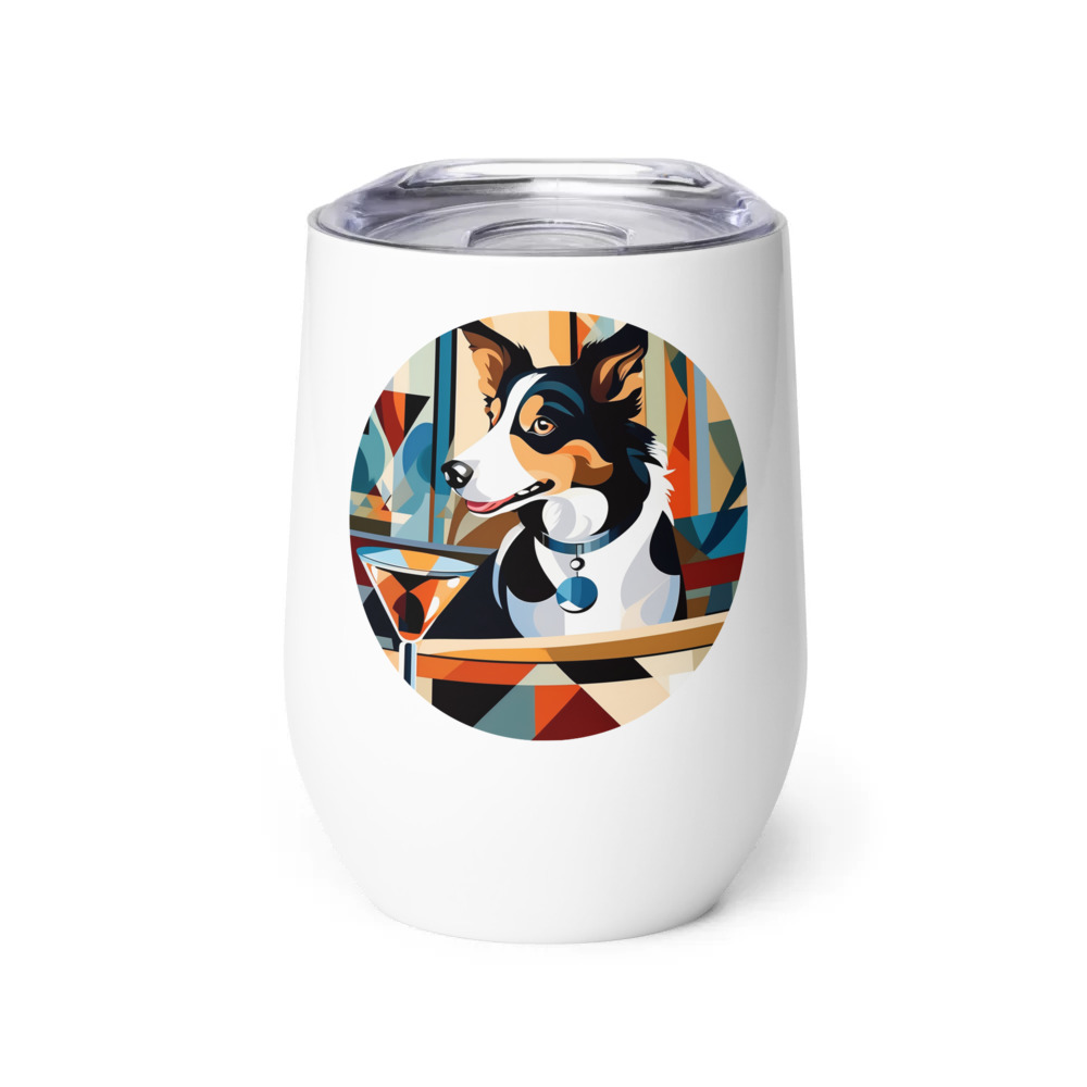PugMug Custom Border Collie Wine Tumbler