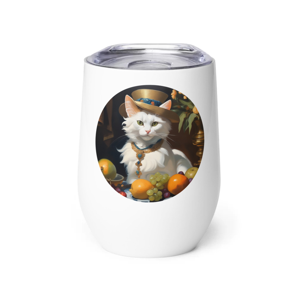 PugMug Custom White Exotic Cat Wine Tumbler