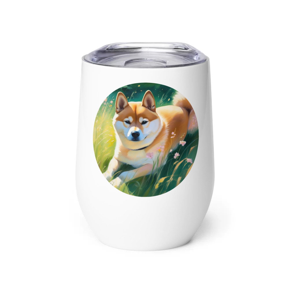 PugMug Custom Shiba Inu Wine Tumbler