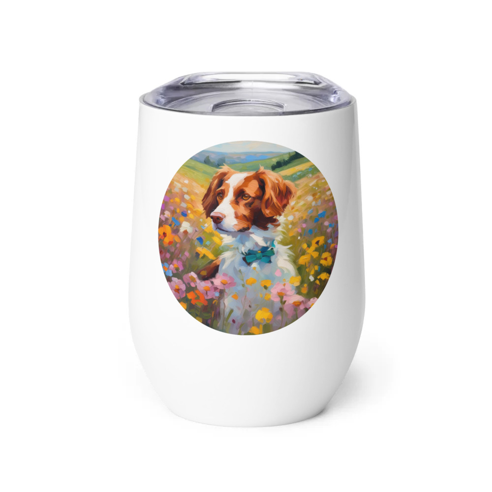 PugMug Custom Brittany Dog Wine Tumbler