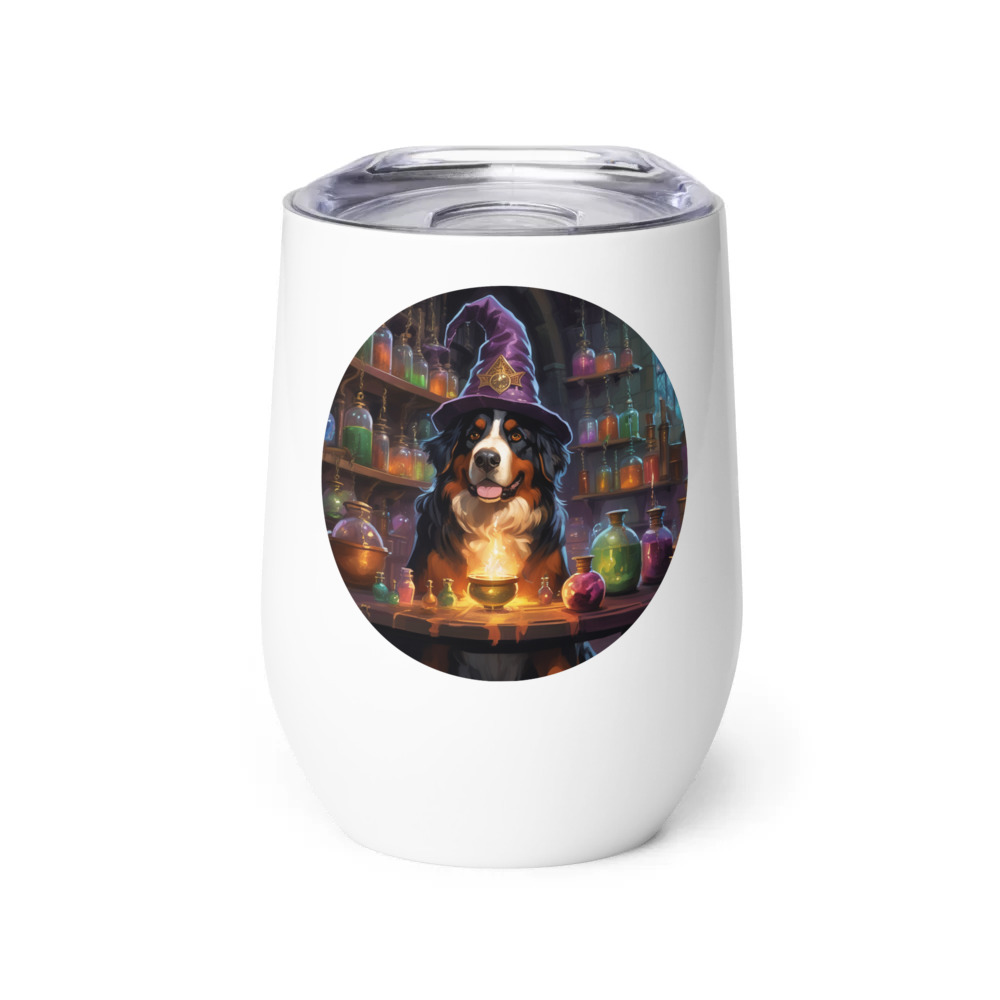 PugMug Custom Bernese Mountain Dog Wine Tumbler