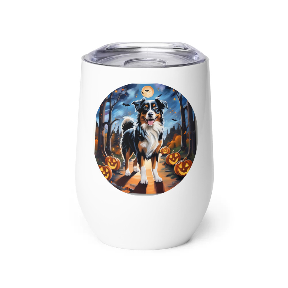 PugMug Custom Australian Shepherd Dog Wine Tumbler