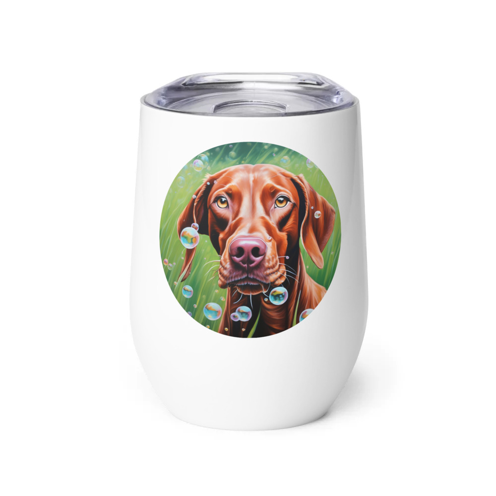 PugMug Custom Vizsla Wine Tumbler