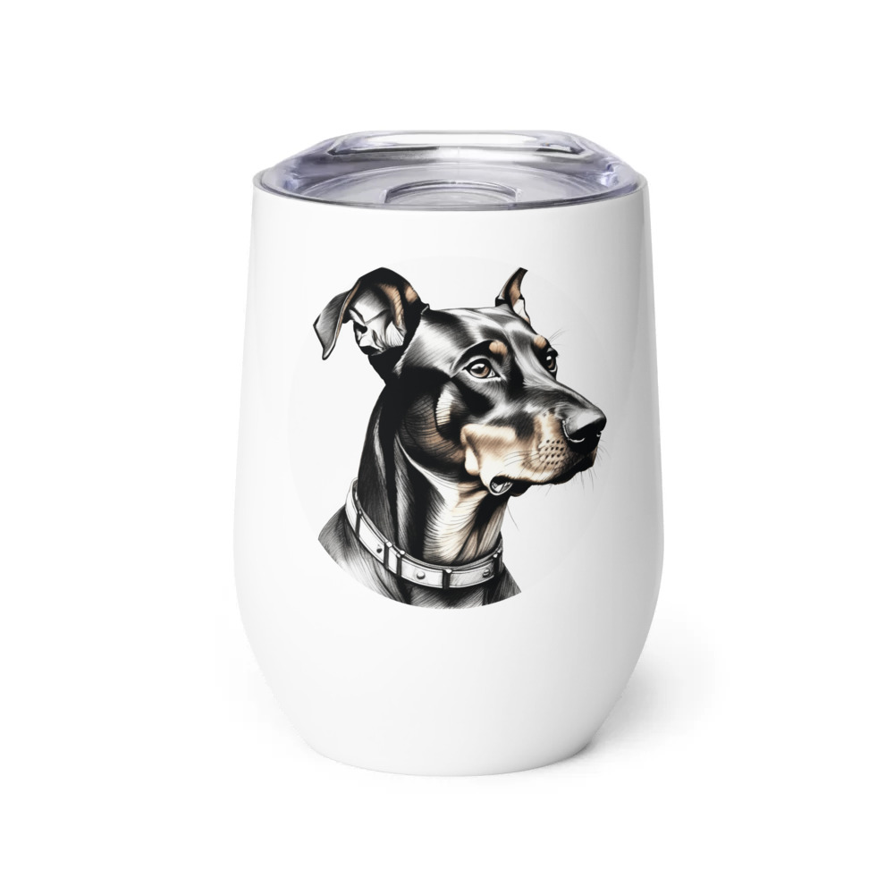 PugMug Custom Doberman Pinscher Wine Tumbler