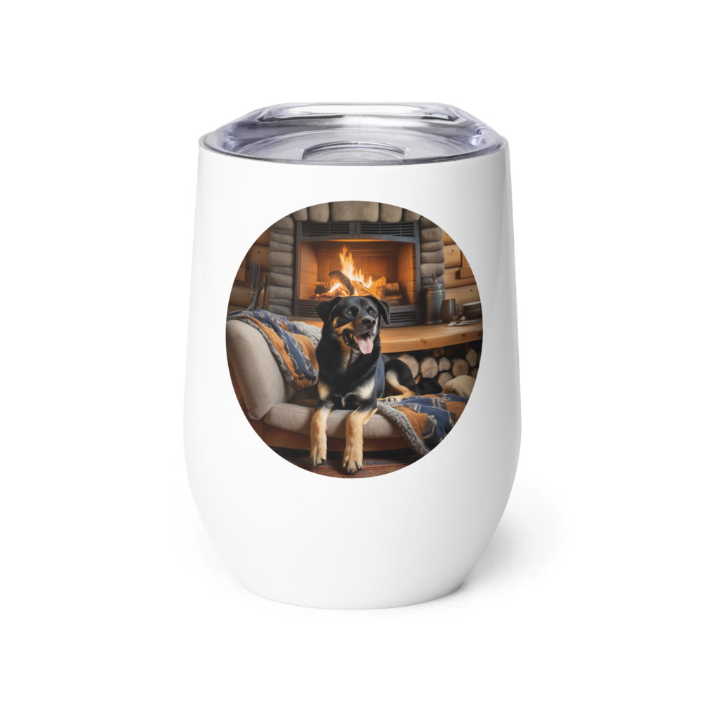 PugMug Custom Blue Wine Tumbler