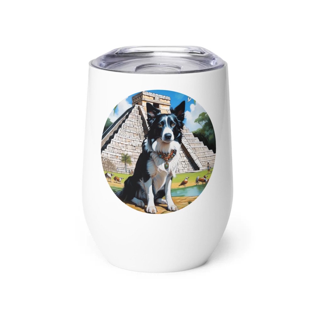 PugMug Custom Border Collie Wine Tumbler
