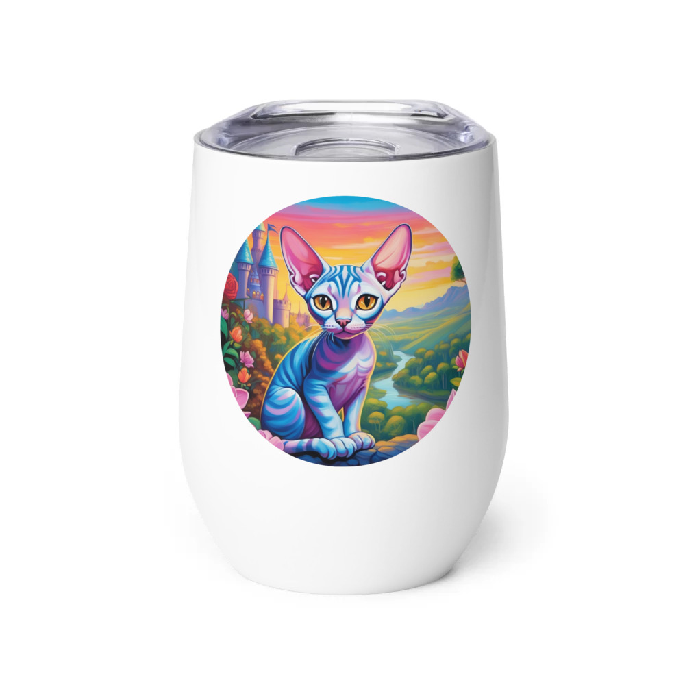 PugMug Custom Tabby Sphynx Cat Wine Tumbler