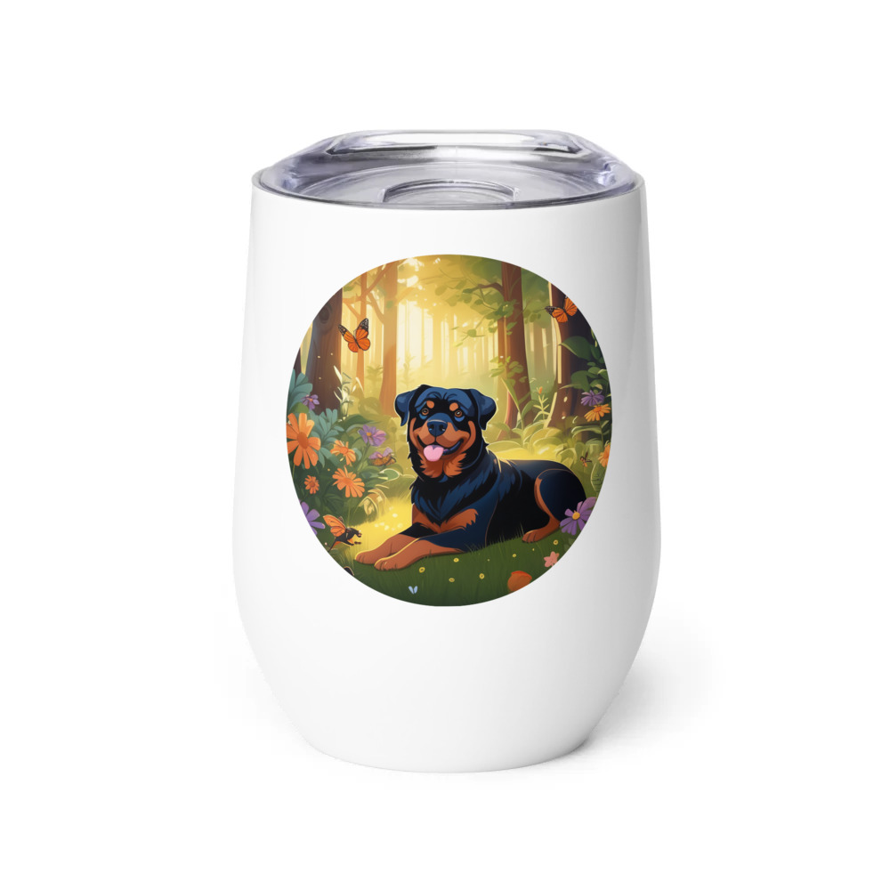 PugMug Custom Rottweiler Wine Tumbler