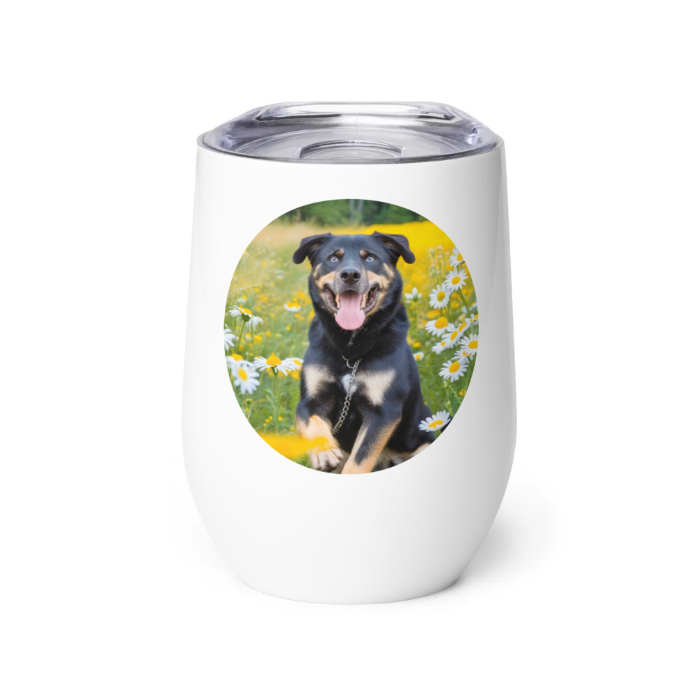PugMug Custom Blue Wine Tumbler