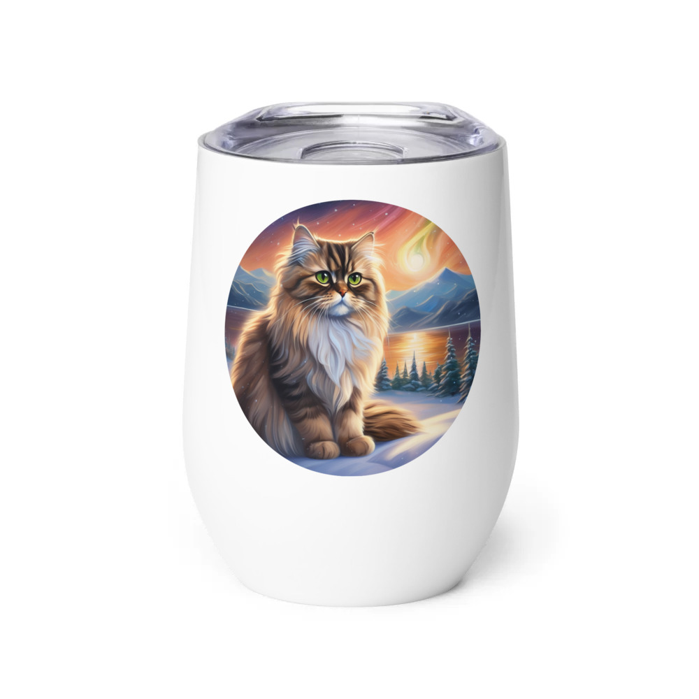 PugMug Custom Tabby Persian Cat Wine Tumbler