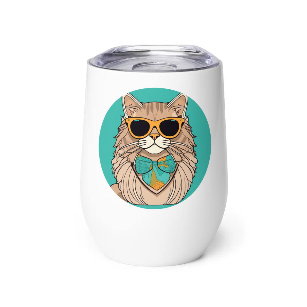 PugMug Custom Tabby Persian Cat Wine Tumbler