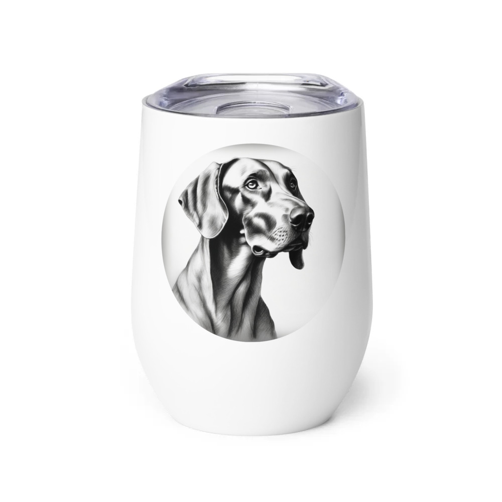 PugMug Custom Weimaraner Wine Tumbler