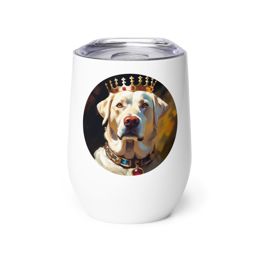 PugMug Custom White Labrador Retriever Wine Tumbler