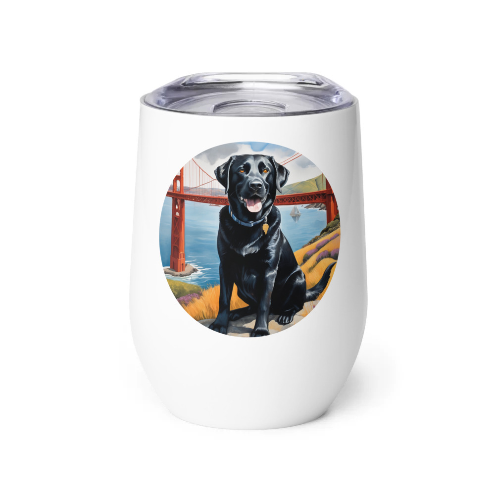 PugMug Custom Black Labrador Retriever Wine Tumbler