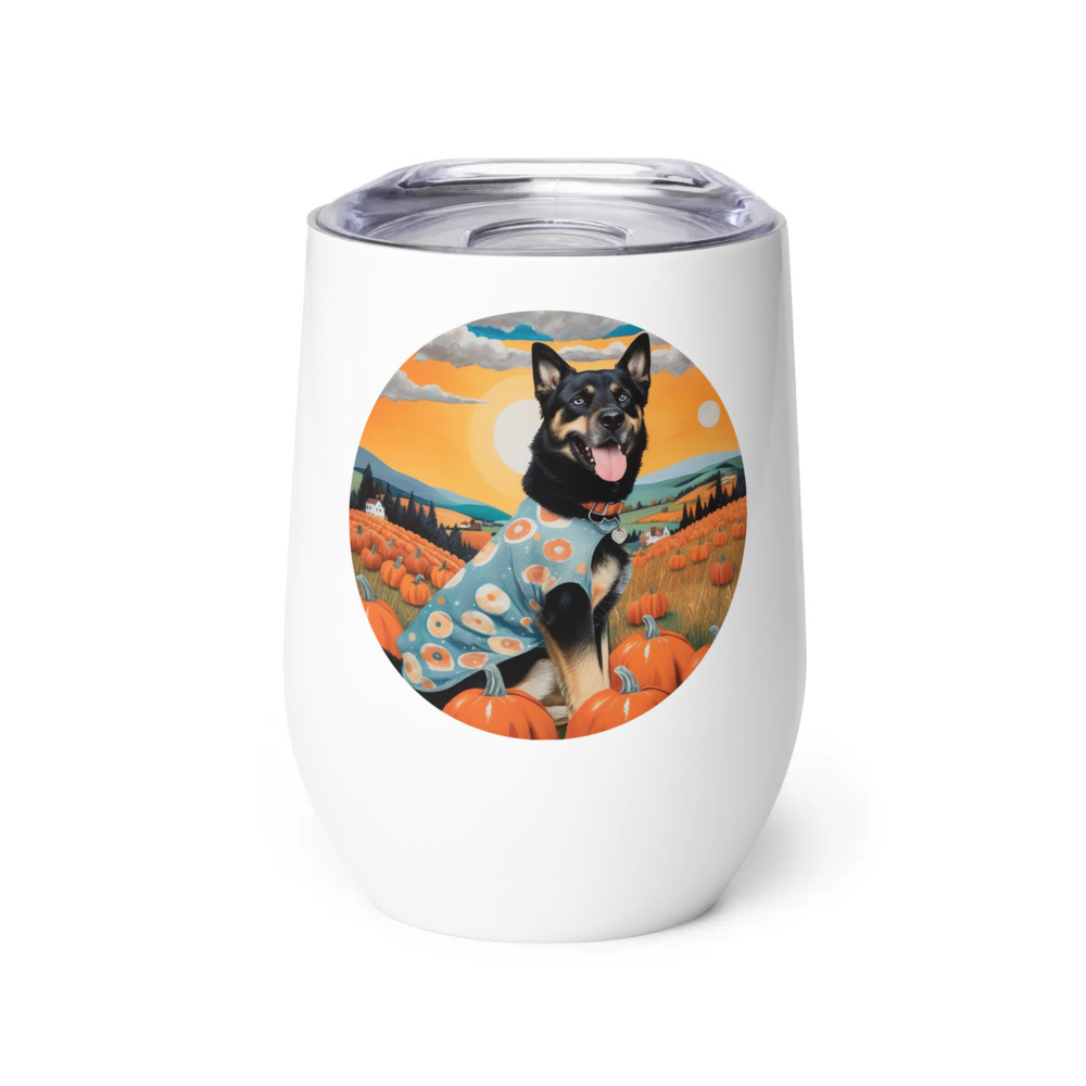 PugMug Custom Blue Wine Tumbler