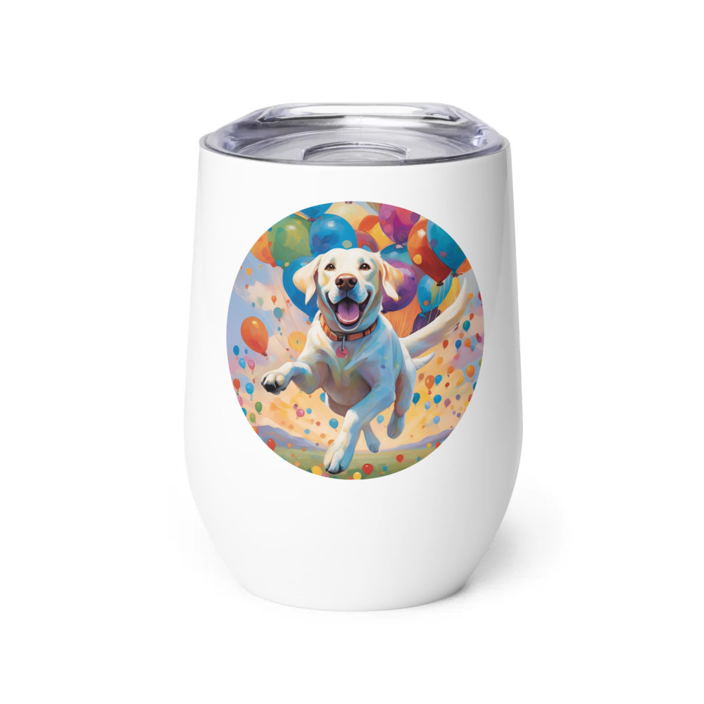 PugMug Custom White Labrador Retriever Wine Tumbler