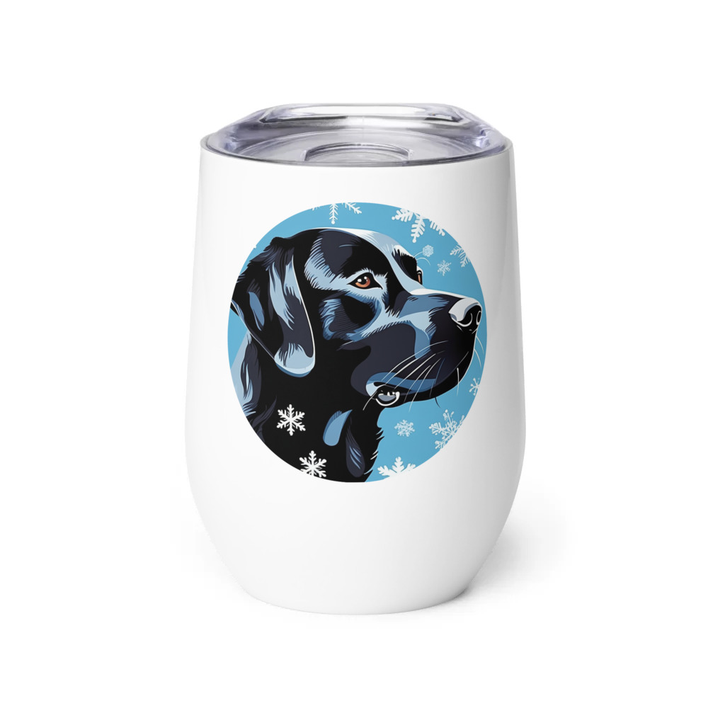 PugMug Custom Black Labrador Retriever Wine Tumbler