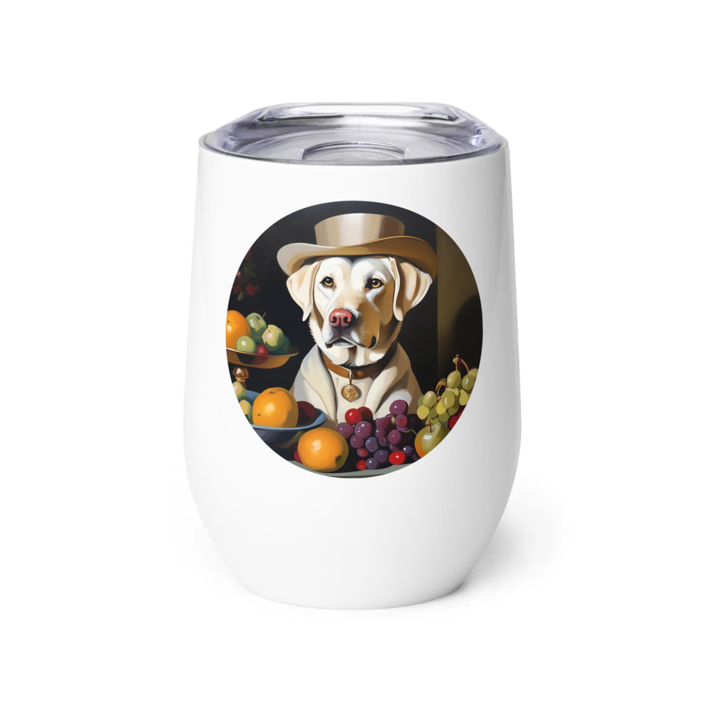 PugMug Custom White Labrador Retriever Wine Tumbler