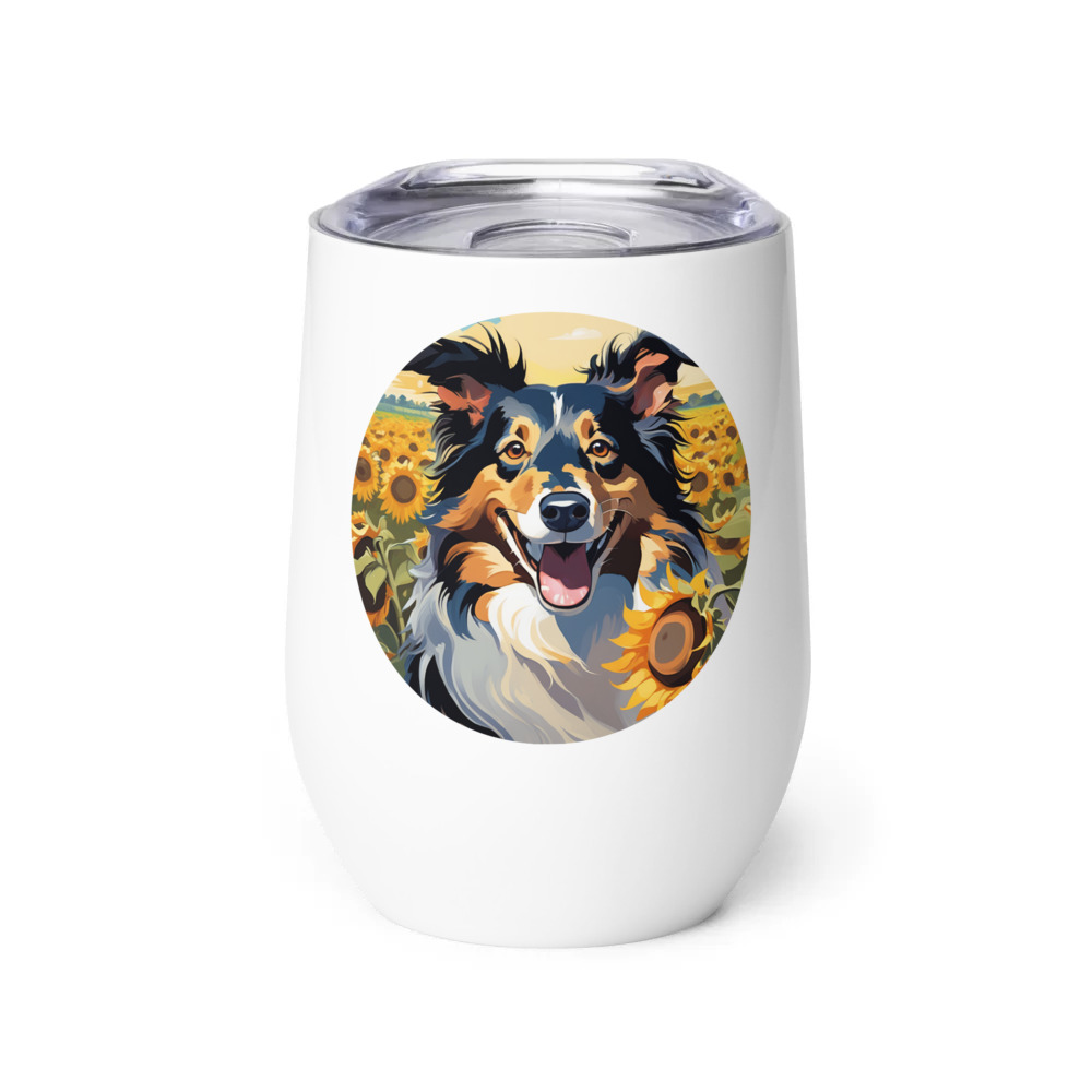 PugMug Custom Collie Wine Tumbler
