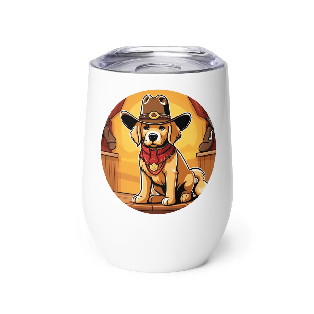 PugMug Custom Golden Retriever Wine Tumbler