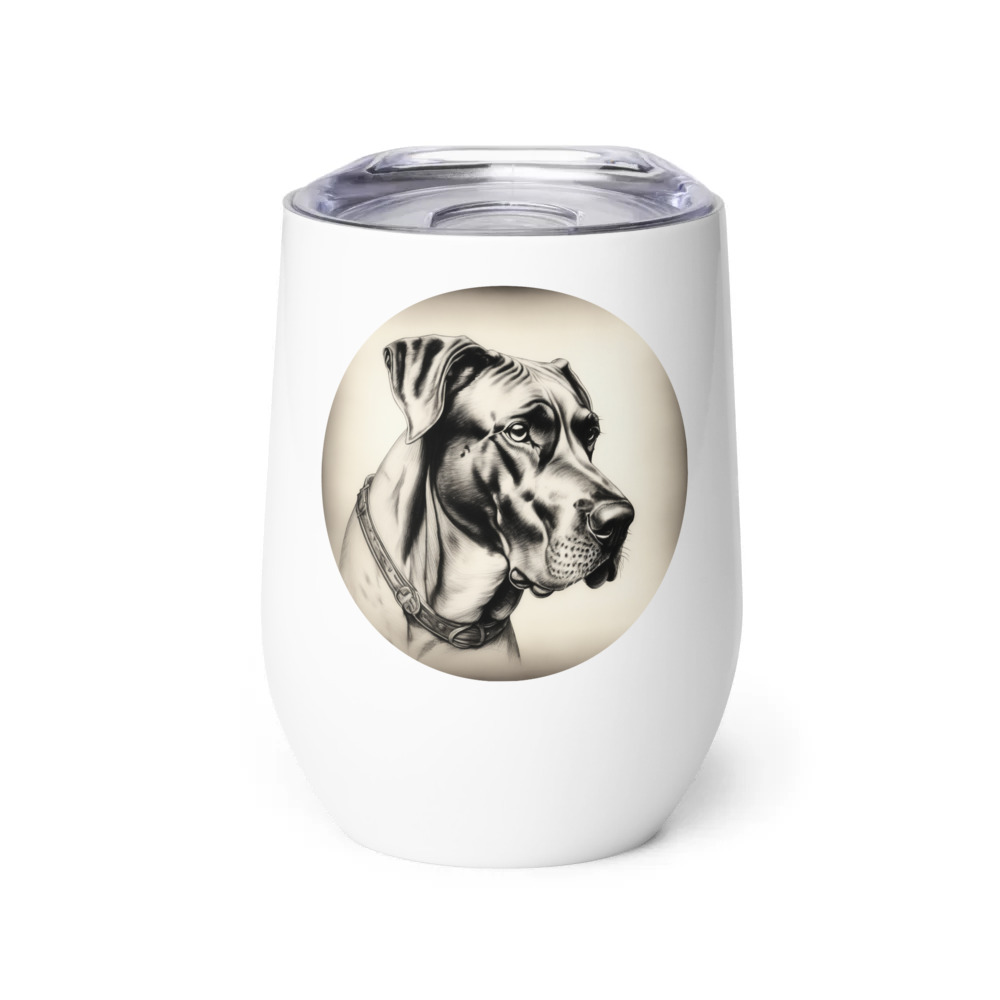 PugMug Custom Great Dane Wine Tumbler