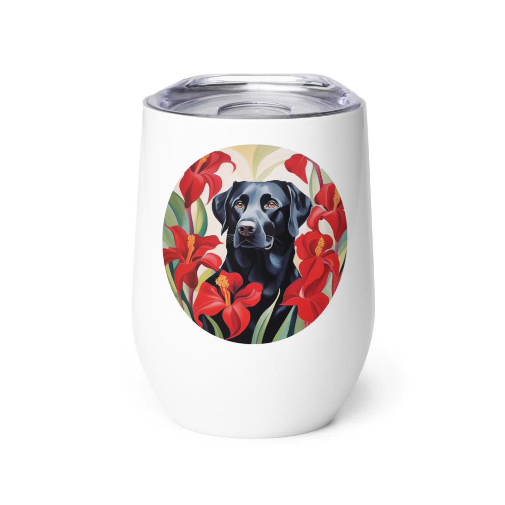 PugMug Custom Black Labrador Retriever Wine Tumbler