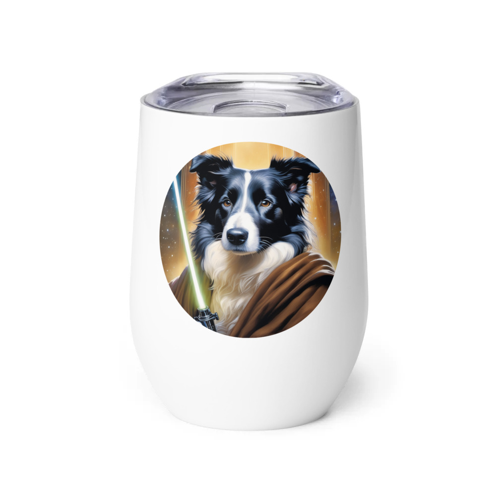 PugMug Custom Border Collie Wine Tumbler