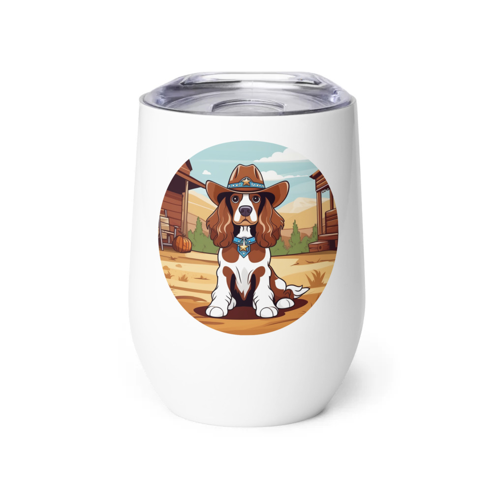 PugMug Custom Cocker Spaniel Wine Tumbler