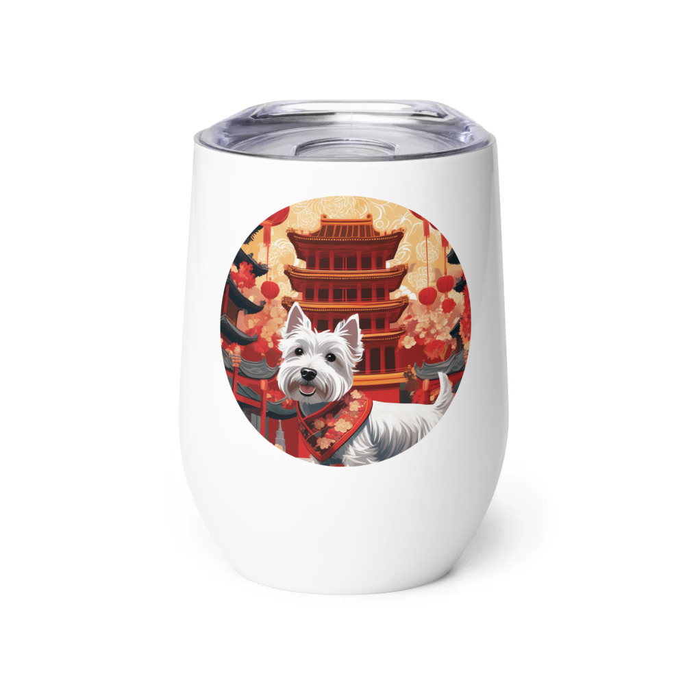PugMug Custom West Highland White Terrier Wine Tumbler