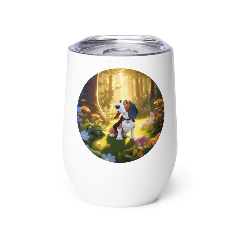 PugMug Custom Basset Hound Wine Tumbler