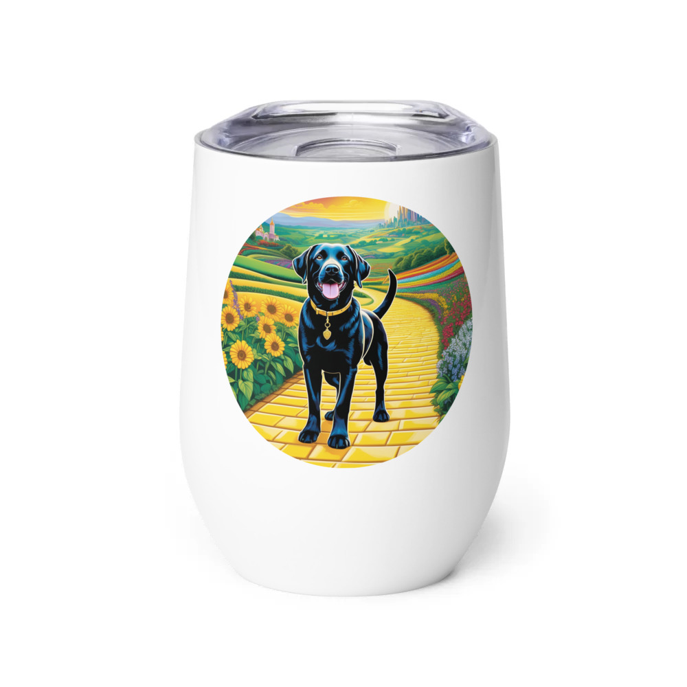 PugMug Custom Black Labrador Retriever Wine Tumbler