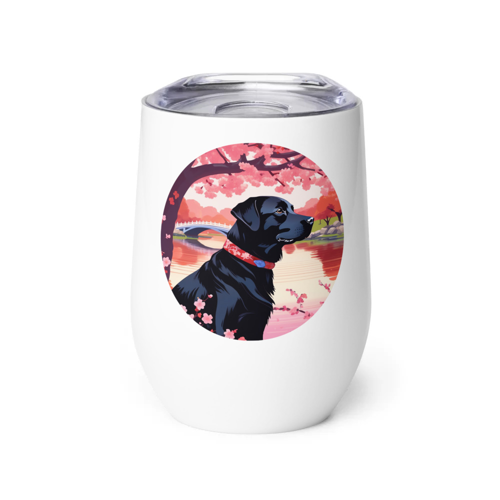PugMug Custom Black Labrador Retriever Wine Tumbler