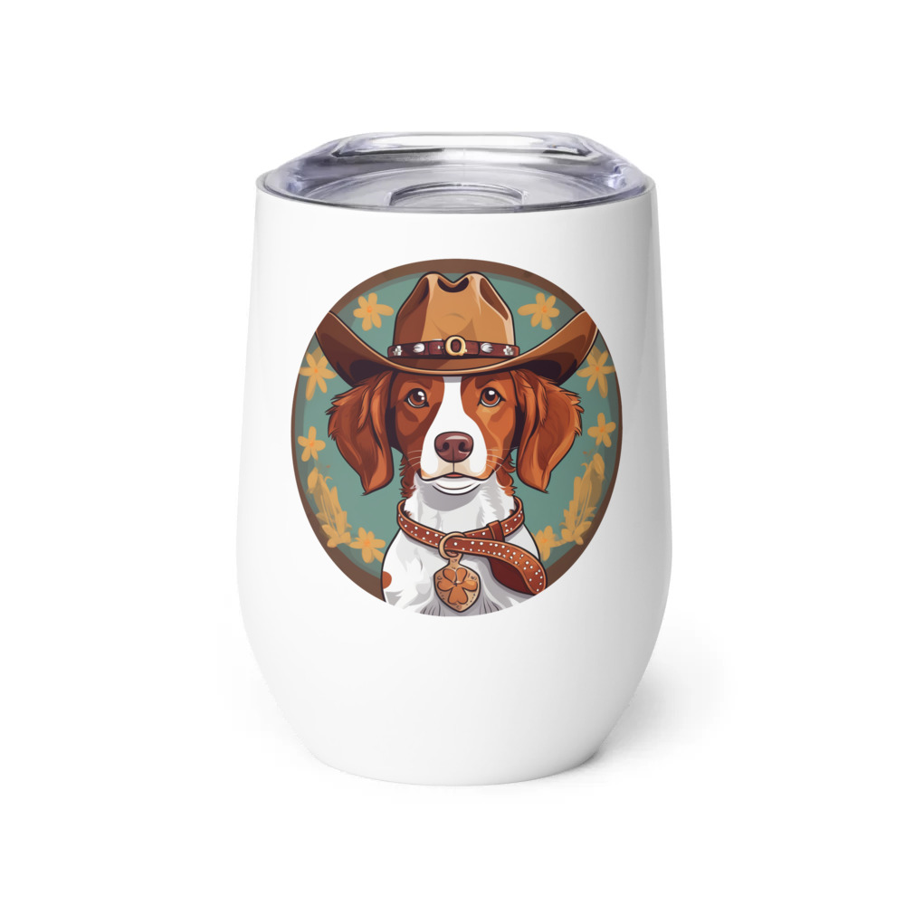 PugMug Custom Brittany Dog Wine Tumbler