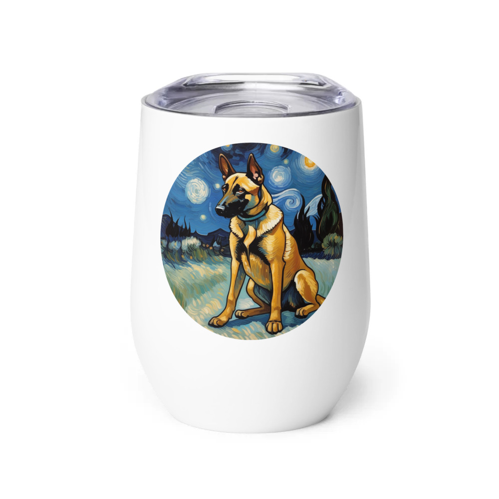 PugMug Custom Belgian Malinois Wine Tumbler