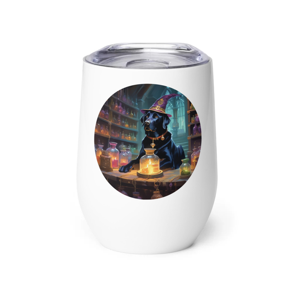 PugMug Custom Black Labrador Retriever Wine Tumbler