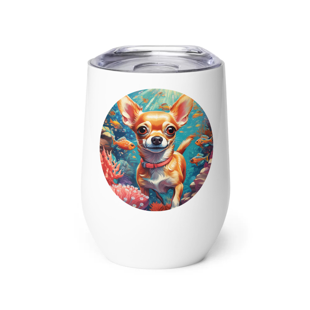 PugMug Custom Chihuahua Wine Tumbler