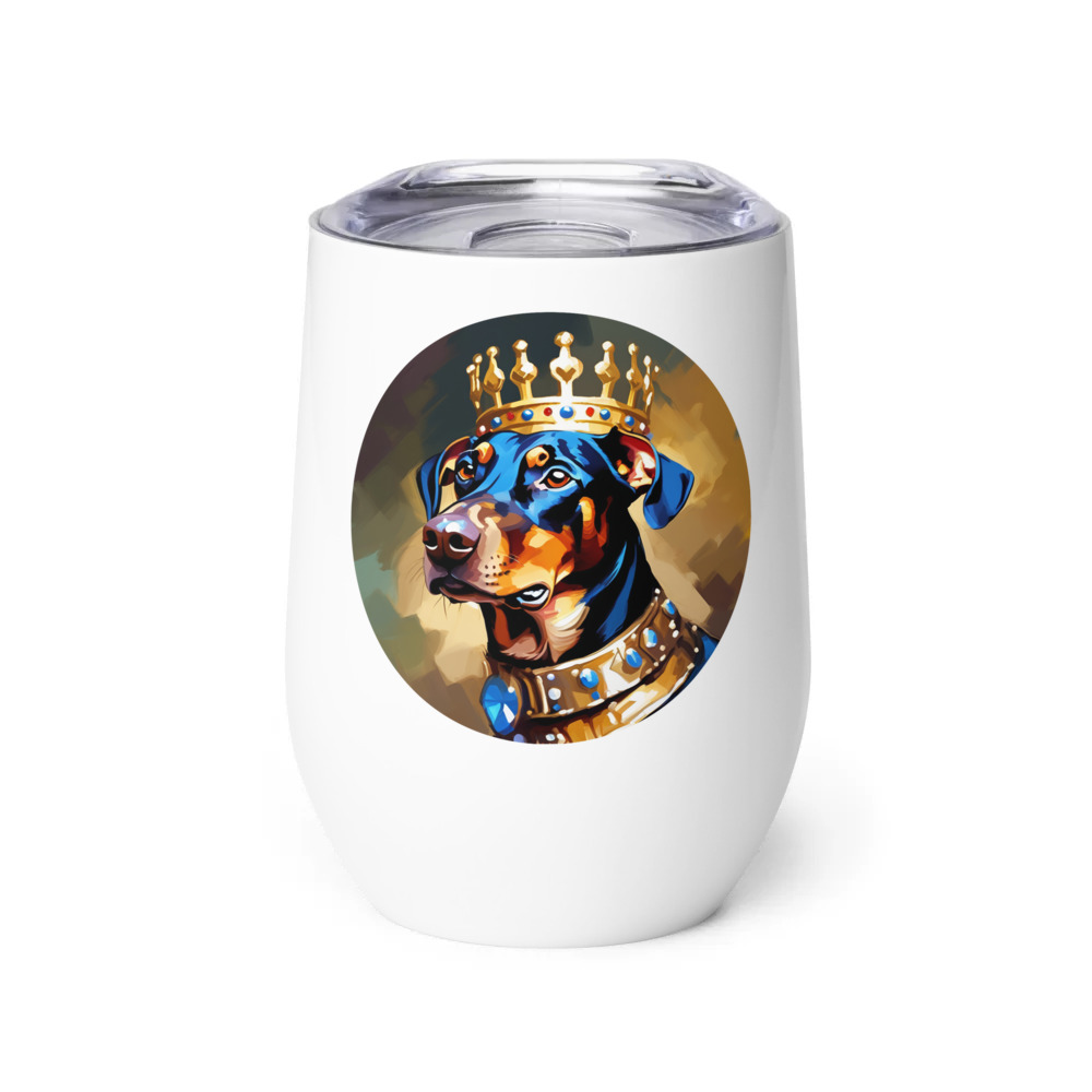 PugMug Custom Doberman Pinscher Wine Tumbler