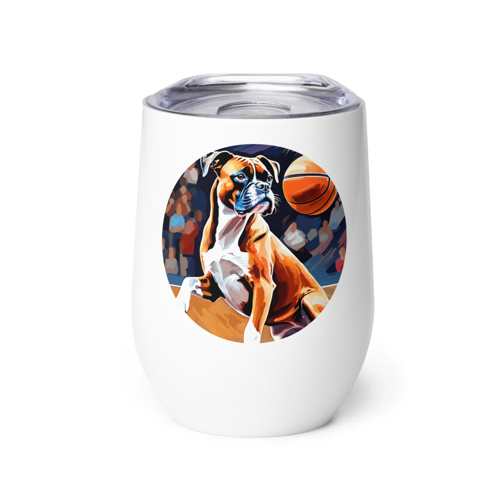 PugMug Custom Boxer Dog Wine Tumbler