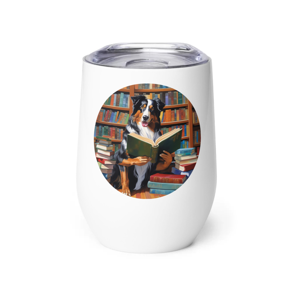 PugMug Custom Miniature American Shepherd Wine Tumbler